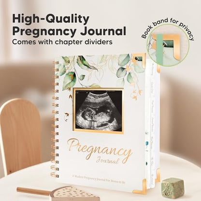 Pregnancy Journal for First Time Moms Gifts - 90 Pages Hardcover Pregnancy Memory Book, Beautiful & Cute Baby Book Keepsake, Ultrasound Baby Scrapbook, Mom To Be Gift (Alpine)