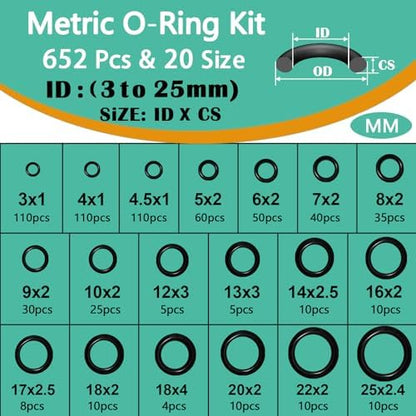 32 Size 705 Pcs Plumbing Washers and O-Ring Kit 2-in-1 Rubber Gasket Assortment Kit for Faucet Spigot Garden Hose Pressure Washer Plumbing Repair