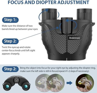 Binoculars 15x25 for Adults,Waterproof Durable & Clear Binoculars with Low Light Night Vision for Sightseeing,Concerts and Bird Watching