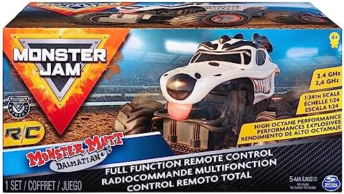 Monster Jam, Official Monster Mutt Dalmatian Remote Control Monster Truck for Boys and Girls, 1:24 Scale, 2.4 GHz, Kids Toys for Ages 4-6+