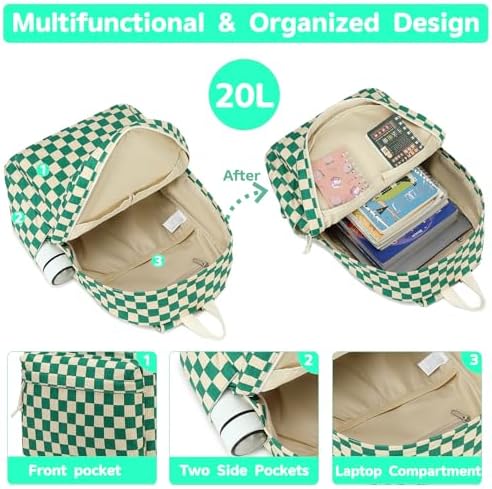 School Backpack for Teen Girls Bookbags Elementary High School Corduroy Laptop Bags Women Travel Daypacks