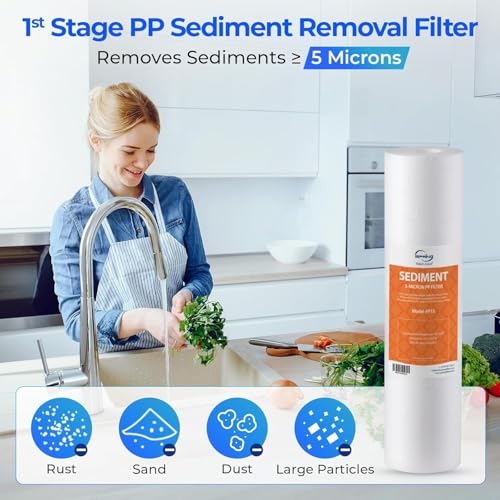 iSpring F9K NSF Certified 1-Year Reverse Osmosis Water Filter, Alkaline Remineralization Filters for 6-Stage RO Systems, Without RO Membrane