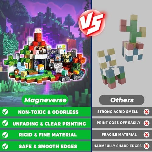 300 PCS 0.8in Magnetic Blocks - Magnet Toys for Kids, Magnetic Building Blocks Cubes, Stacking Magnets, School STEM Toys Birthday Gifts for Boys and Girls Age 3+ Years Old (Theme: Portal)