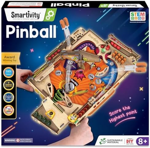 Smartivity DIY Pinball Machine Toy for Ages 8-99 Year Old | Award Winning Arcade Game for Boys & Girls | Birthday Gift Ideas for Kids & Adults | STEM Toys I Fun Family & Party Game