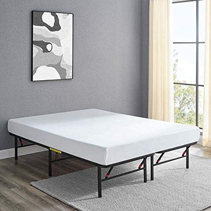 Amazon Basics Bed Frame with Storage, Foldable Metal Platform, Sturdy Steel, No Box Spring Needed, 14 inches High, Tool-Free Setup, Full Size, Black