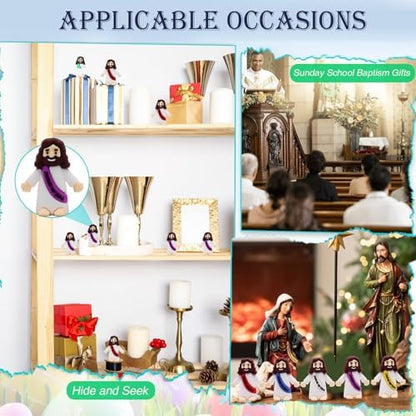 Little Jesus Figures, Mini Jesus Figurines in Bulk, Multicolor Tiny Jesus Figures, Miniature Figurines to Hide and Seek Religious Gifts for Easter Egg Stuffers (100)