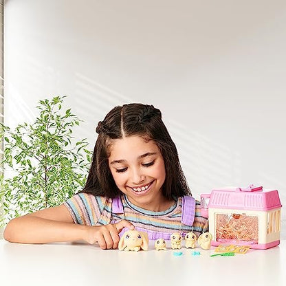 Little Live Pets Lil Baby Bunny Playset Pack, Mama Surprise Bunny Family Collection, Interactive Fold-Out Easter Baby Girl Gifts, Toy for Kids 5+