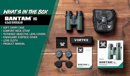 Vortex Optics Bantam HD 6.5x32 Youth Binoculars - HD Optical System, XR Lens Coatings, Rubber Armor, Tripod Adaptable, Waterproof, Fogproof, Shockproof - Unlimited, Unconditional Warranty