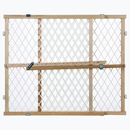 Toddleroo by North States - Diamond Mesh Wooden Baby Gate: Pressure Mounted Baby Gate for Doorways - Adjustable 26.5 to 42 Inches Wide - 23 Inches Tall
