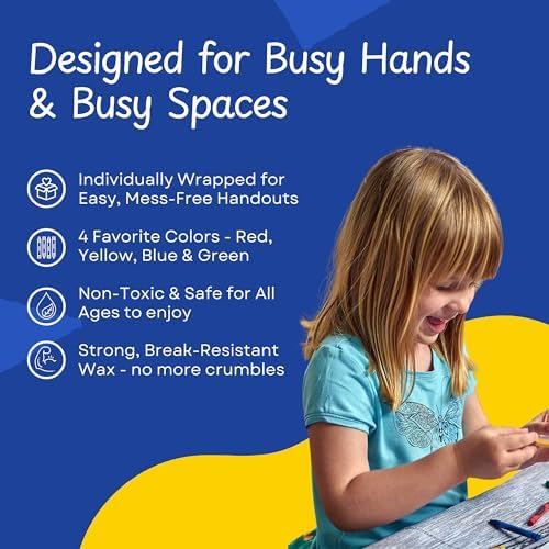 CrayonKing 250 Sets of 4-Packs (1000 Bulk Crayons) – Non-Toxic, Individually Wrapped, Perfect for Parties, Restaurants, Classrooms & More