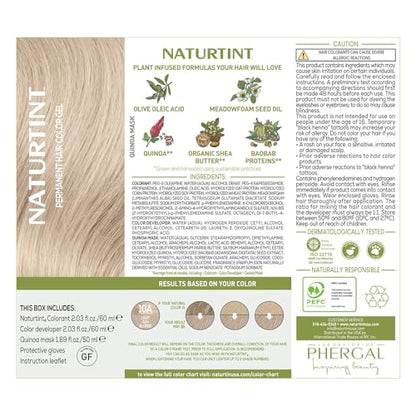 Naturtint 10A Light Ash Blonde Permanent Hair Color (Pack of 6), Ammonia Free, Vegan, Cruelty Free, up to 100% Gray Coverage, Long Lasting Results (Packaging may vary)
