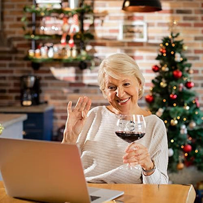 Gumry Gifts for Mom from Daughter Son, 16OZ Vintage Engraved Wine Glass Birthday Decorations Birthday Gifts Box Ideal for Women Mother