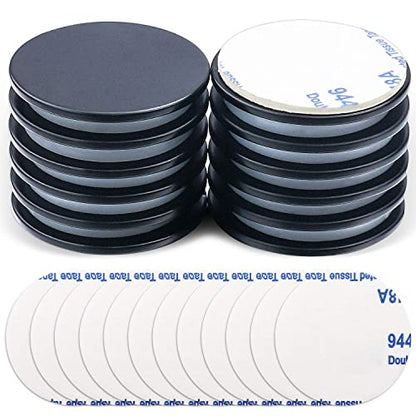 LOVIMAG Waterproof Strong Rare Earth Magnets,Powerful Neodymium Disc Magnets with Epoxy Coating and Double-Sided Adhesive Ideal for Fridge, Scientific, Craft,Office etc,1.26 inchx0.08 inch-Pack of 12