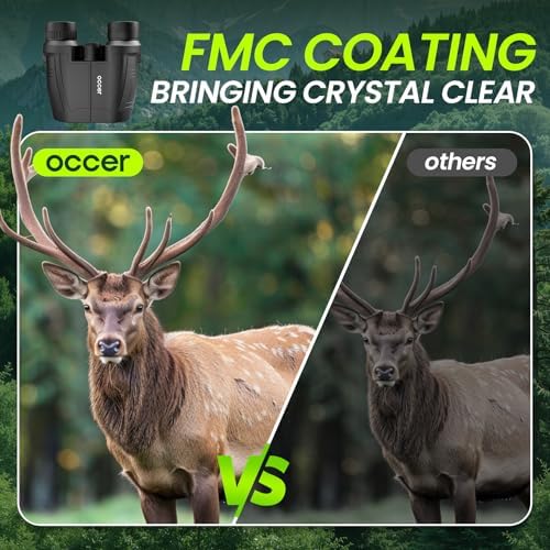 Occer 12x32 Compact Binoculars for Adults High Powered, Large Eyepiece Binocular for Kids - Easy Focus Binoculars for Bird Watching,Cruise Ship, Hunting,Travel,Sightseeing