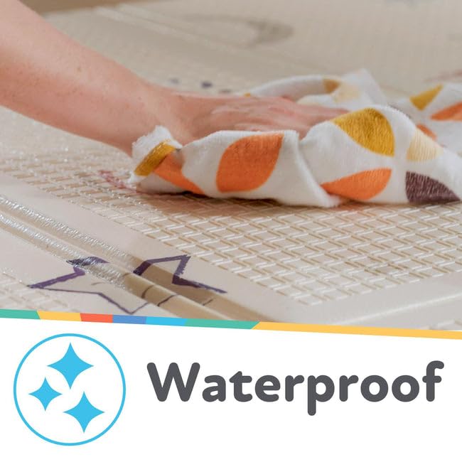 Nuby Reversible Baby Floor Mat, 77" x 58" - Foldable and Lightweight Baby Play Mat for Floor - Easy Storage and Travel - Stars and Sky