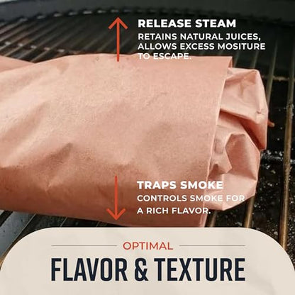 Bryco Goods (Pack of 2) Pink Butcher Paper Rolls, 18"x175' (2100 Inch) Food-Grade Peach Butcher Paper for Smoker, BBQ, Grilling, Smoking Meat - USA Made - Unbleached, Uncoated and Unwaxed