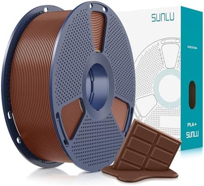 SUNLU 3D Printer Filament PLA Plus 1.75mm, SUNLU Neatly Wound PLA Filament 1.75mm PRO, PLA+ Filament for Most FDM 3D Printer, Dimensional Accuracy +/- 0.02 mm, 1 kg Spool(2.2lbs), Chocolate