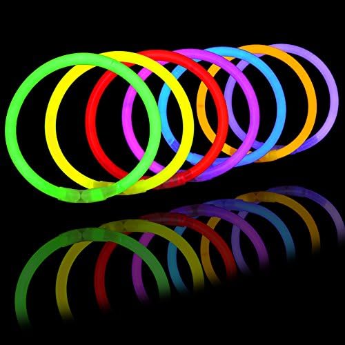 JOYIN 300 Pcs 8" Glowsticks, Bracelets Necklaces, Glow in the Dark Party Favors, Easter, Christmas, Halloween Supplies Pack, Football Party Supplies