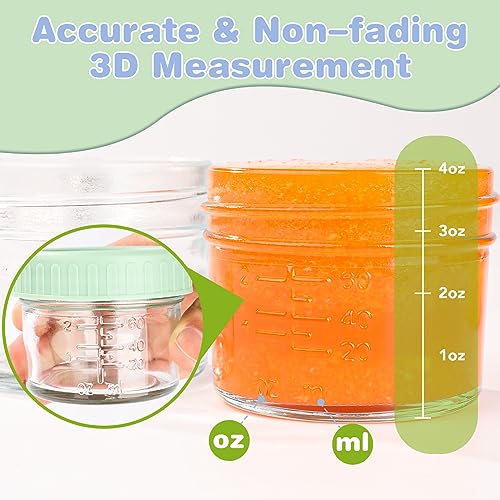 32-Pack Leakproof 4oz Glass Baby Food Jars With Lids - BPA Free, Freezer & Microwave Safe