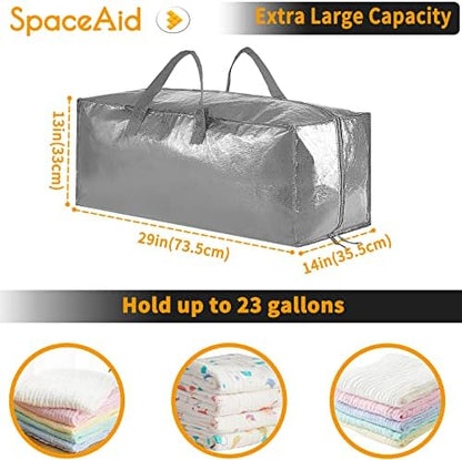 SpaceAid Heavy Duty Moving Bags, Extra Large Storage Totes W/Backpack Straps Strong Handles & Zippers, Alternative to Moving Boxes, Packing & Moving Supplies, Gley (8 Pack)