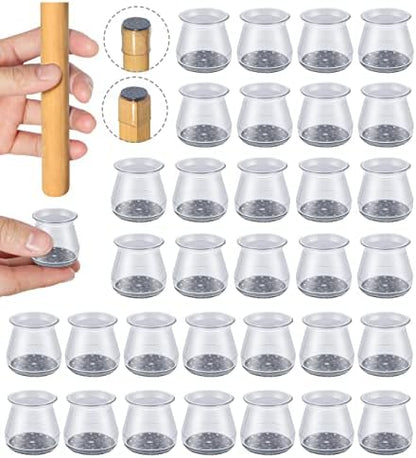 32pcs Chair Leg Floor Protectors,Bar stools Leg Protectors Caps,Dining Room Table Chair Leg Protectors for Hardwood Floors, Chair Leg Covers Silicone Felt Furniture Pads (Small fit: 0.9'' - 1.29'')