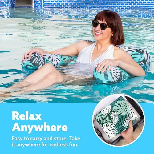 SLOOSH Inflatable Pool Floats Adult,2 Packs Floating Lounge Chairs,Blow up Pool Noodles for Adult Heavy Duty,Floating Chair for Party Summer Water Beach Lake Fun