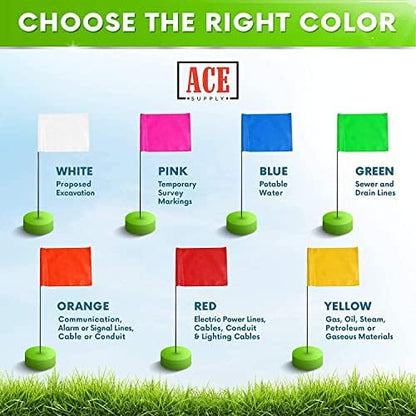 Pink Marking Flags 1000 Pack - 4x5x15 Inch Pink Flags for Yard - Markers For Lawn, Irrigation, Landscaping, Survey & Sprinkler Head Marking