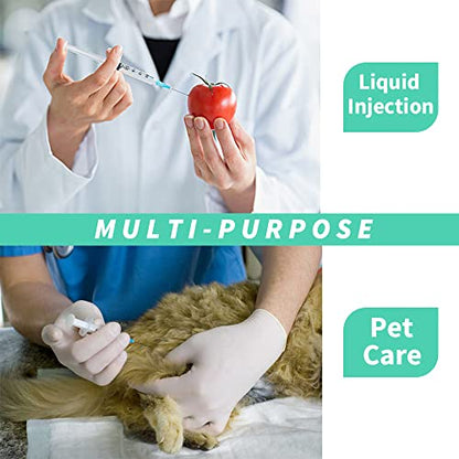 100 Pack 3ml Disposable Syringe with Needle 23Ga 1.0 Inch, Luer Lock Syringes, Individual Sterilized Wrapped