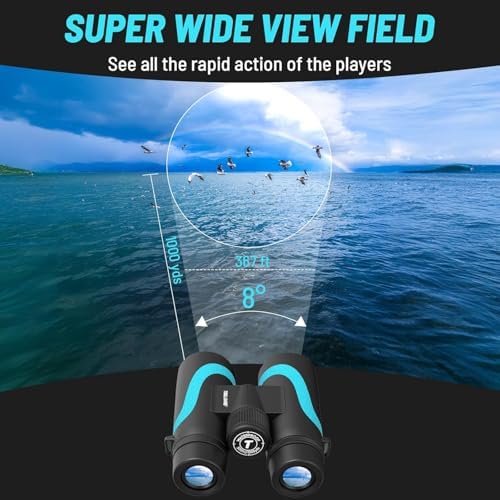 15x55 HD Binoculars for Adults – High Powered Large View, BAK4 Prism, Waterproof & Lightweight for Bird Watching, Hiking, Travel, Cruise, Sports with Phone Adapter (Blue)