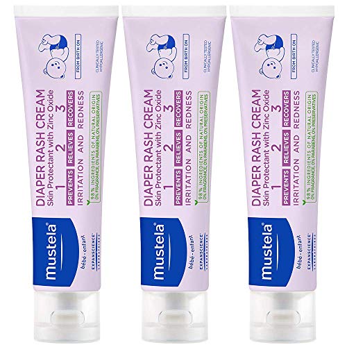 Mustela Baby Diaper Rash Cream 123 - Skin Protectant with Zinc Oxide - Fragrance Free & Paraben Free - with 98% Natural Ingredients - Various Packaging