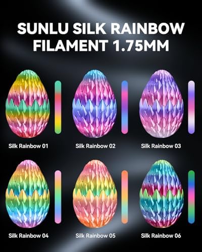 SUNLU Silk Rainbow PLA Filament, Multicolor Silk 3D Printer Filament 1.75mm +/- 0.02mm, Fast Color Change Each 8 Meters, 330 Meters, 1kg/2.2lbs, Silk Rainbow Filament(Lilac-Violet)