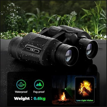 12x40 HD Binoculars for Adults and Kids High Powered, Clear Large View & Low Light Night Vision, Waterproof Binoculars for Hunting, Birds Watching, Cruise Ship, Theaters, Travel and Stargazing