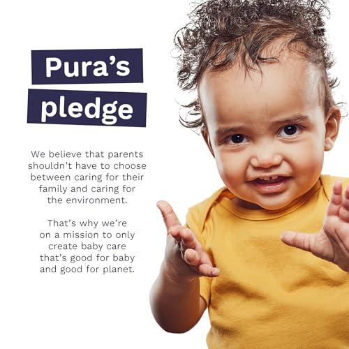 Pura Natural Sensitive Baby Wipes, 99% Water, Unscented & Hypoallergenic, Suitable for Sensitive & Eczema-prone Skin, Hypoallergenic, EWG Verified, 10 Pack of 60 Wet Wipes (600 Diaper Wipes) Bulk Buy