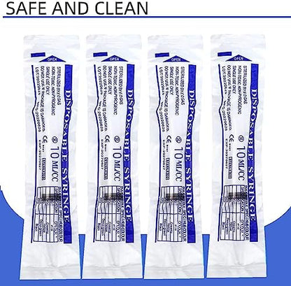 100 Pack Disposable 10ml/cc Lab Syringes with 18Ga 1 Inch Needle Luer Lock, Individually Sealed Packed