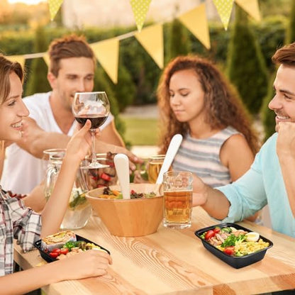 Glotoch Express Meal Prep Containers Reusable 34 OZ 20 PC Disposable Food Container with Lids Storage Plastic Togo Containers Take Away Lunch Container BPA Free, Freezer Safe, Microwave 1 Compartment