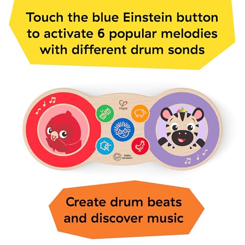 Baby Einstein Upbeat Tunes Magic Touch Wooden Drum Musical Toy Ages 6 Months +