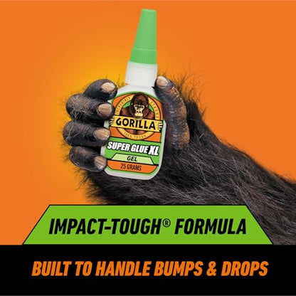 Gorilla Super Glue Gel XL, Clear Glue, 25 Gram (Pack of 6) - All Purpose and Fast Setting for Projects and Repairs