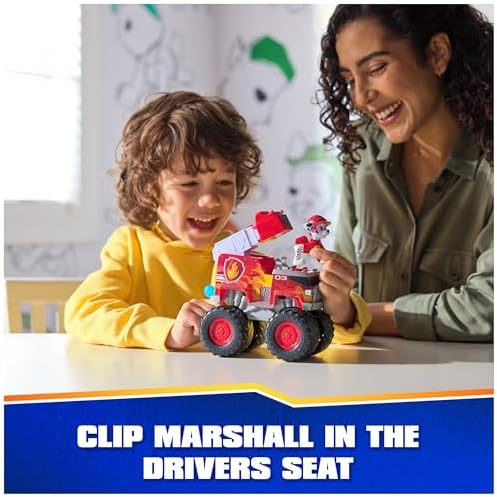 Paw Patrol: Rescue Wheels Marshall’s Firetruck, Toy Truck with Projectile Launcher and Collectible Action Figure, Kids Toys for Boys & Girls Ages 3+