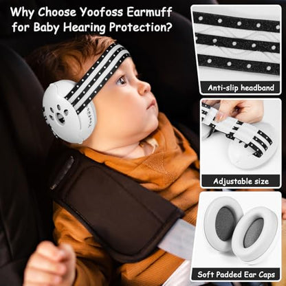 Yoofoss Baby Ear Muffs Noise Protection for Infant and Babies Up to 36 Months - Noise Cancelling Headphones for Ear Protection, Sleep, Travel Baby Essentials