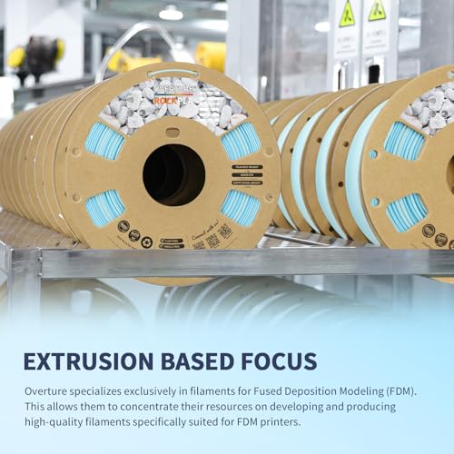 OVERTURE Rock PLA Filament 1.75mm, Marble PLA 3D Printer Filament 1kg Spool (2.2lbs), Dimensional Accuracy +/- 0.02 mm, Fit Most FDM Printer (Glacier Blue)