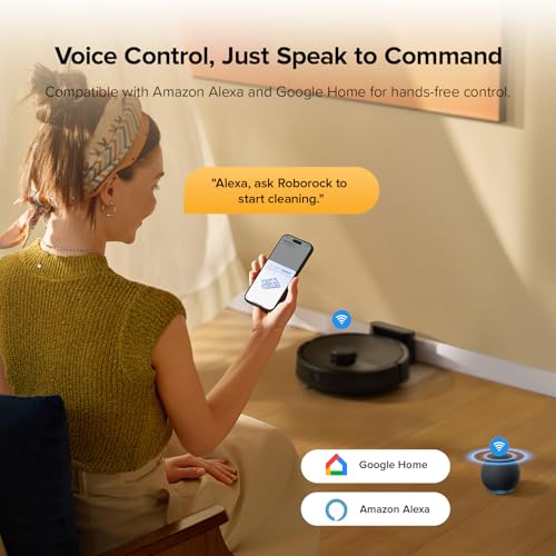 roborock Q7 M5 Robot Vacuum and Mop Combo, 10,000Pa HyperForce Suction, Robotic Vacuum Cleaner, Dual Anti-Tangle System, APP-Controlled Mopping, LiDAR Navigation, for Pet Hair and Carpet, Black