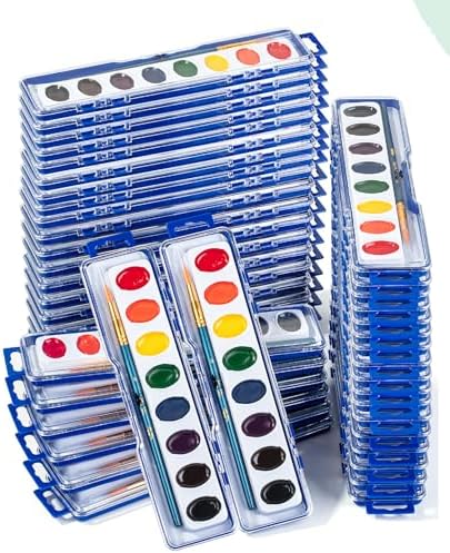 Mr. Pen- Washable Watercolors, 60 Pack, 8 Colors with Paint Brush, Watercolor Paint Set, Water Color Painting Kids, Watercolors for Kids and Adults