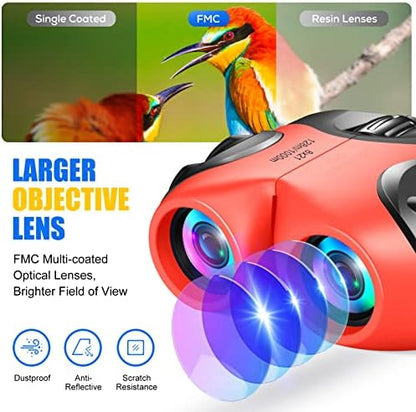 LET'S GO! Binocular for Kids, Compact High Resolution Shockproof Binoculars