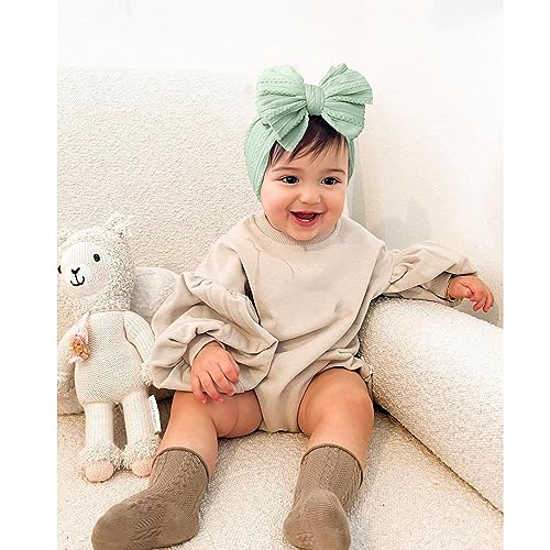 Niceye Handmade Baby Headbands Soft Stretchy Nylon Hair Bands with Bows for Newborn Infant Baby Toddler