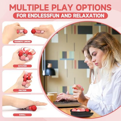 Silicone Magnetic Fidget Balls Toys, 8Pcs Attraction Textures Sensory Fidget Ball Toy with Silicone Shell for for Adults,Silent Desk Magnetic Stress Balls Fidget Toys, Stocking Stuffers for Teen Gifts