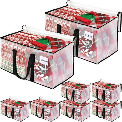 Clear Heavy Duty Extra Large Moving Bags, Reinforced Handle and Double Zipper Storage Bags, Packing Bags Alternative (8 Packs)