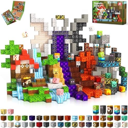 300 PCS 0.8in Magnetic Blocks - Magnet Toys for Kids, Magnetic Building Blocks Cubes, Stacking Magnets, School STEM Toys Birthday Gifts for Boys and Girls Age 3+ Years Old (Theme: Portal)