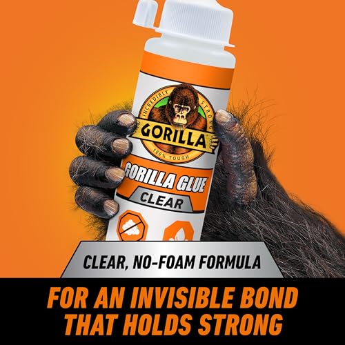 Gorilla Clear Glue, 5.75 Ounce Bottle (Pack of 2) - Crystal Clear, All Purpose, and Water Resistant