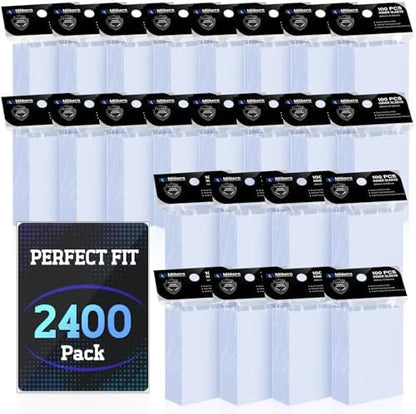 2400 Pack Card Sleeves, Perfect Fit Inner Sleeves Ideal for Double-Sleeving, Trading Card Sleeve Compatible with MTG, TCG, Gaming Cards