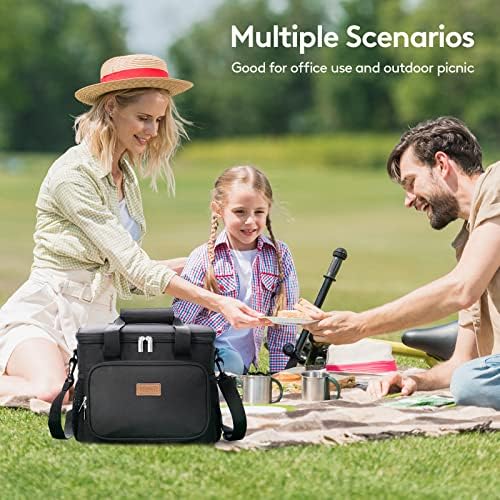 Lifewit Large Lunch Bag Insulated Lunch Box Soft Cooler Cooling Tote for Adult Men Women, Black 24-Can (15L)